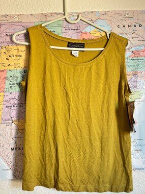 American-Made Carol Anderson Large Yellow Tank Top